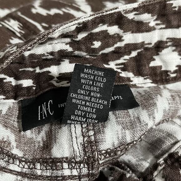 INC International Concepts Womens Linen Ankle Pant Size 12 Brown Vacay Resort - Picture 8 of 8